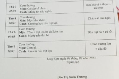 THỰC ĐƠN TUẦN 26