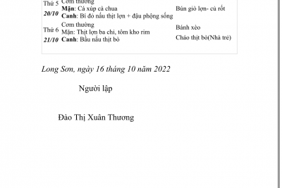 THỰC ĐƠN TUẦN 7