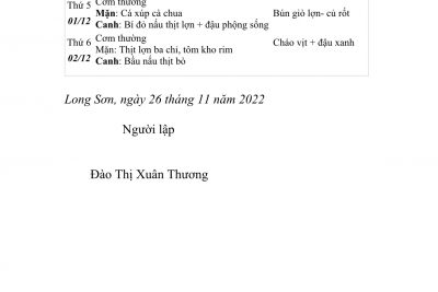 THỰC ĐƠN TUẦN 13